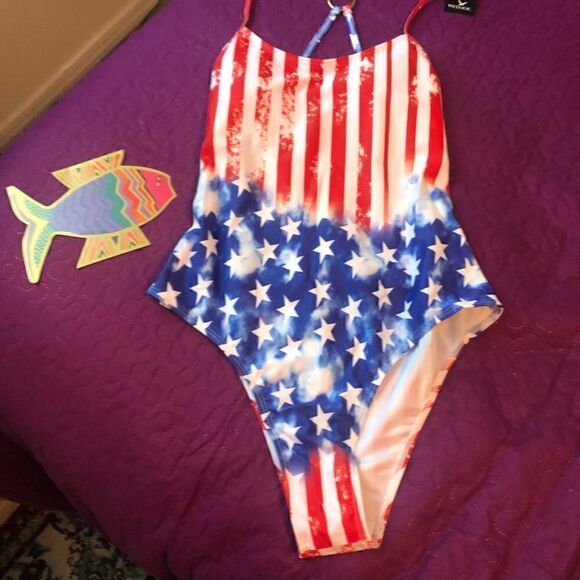 Flag swimsuit  star spangled - 4th of July - patriotic - Picture 1 of 9